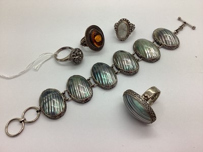 Lot 175 - QVC Modern Hallmarked Silver and Shell Panel...