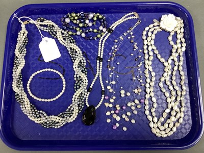 Lot 263 - A Modern Multi-Strand Freshwater Pearl Bead...