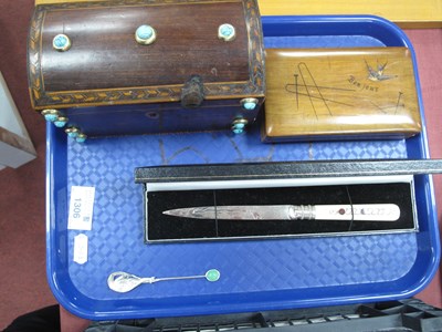 Lot 1306 - A Victorian Dome Top Inlaid Wooden Box...