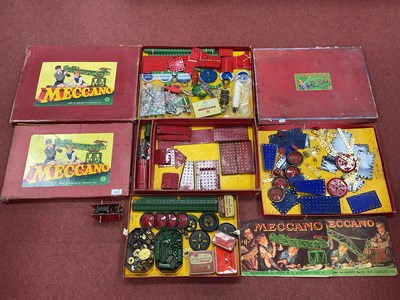 Lot 615 - Three boxed Meccano sets, a post war No.7 red...