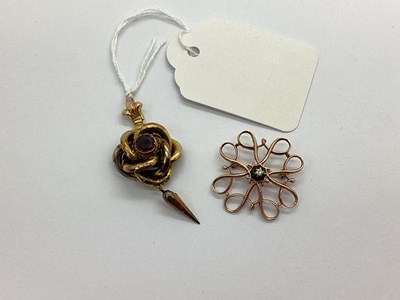 Lot 106 - A Victorian Drop Pendant, of shaped design,...