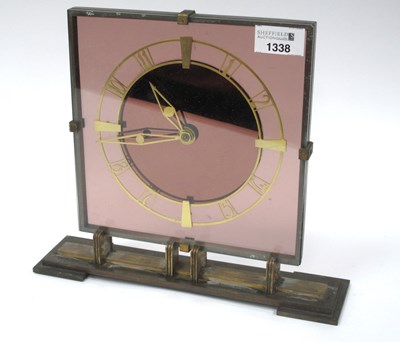 Lot 1338 - Smiths Art Deco Brass Mantel Clock with 20.5cm...