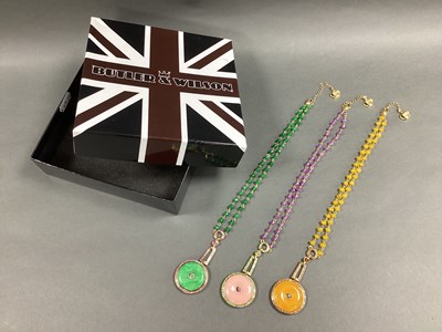 Lot 173 - Butler & Wilson; Three Circular Drop Necklaces,...