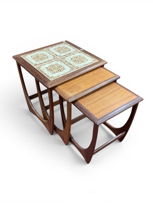Lot 1484 - G-Plan Fresco Teak Nest of Tables, with tiled...