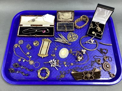 Lot 206 - Vintage Two Stone Drop Pendant, together with...