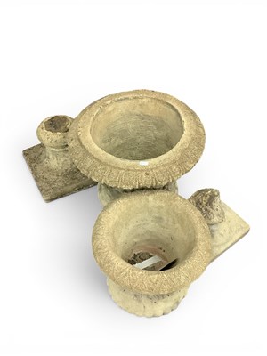 Lot 1437 - Reconstituted Stone Garden Urns, the largest...
