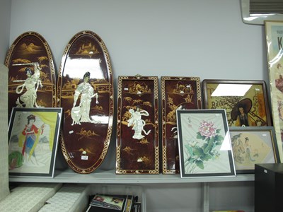 Lot 1100 - Oriental to include four wall handings two...