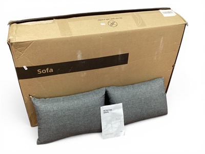 Lot 1449 - A modern flat pack two seater sofa with grey...