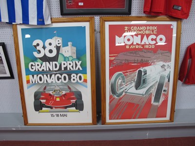 Lot 10 - Motor Racing Posters Reprint of 1930 Monaco...