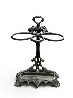 Lot 1434 - A Victorian-style black-painted cast iron...