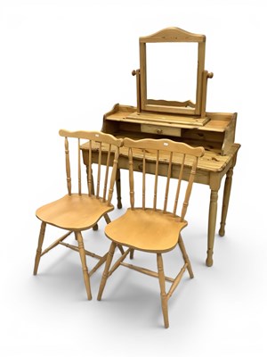 Lot 1472 - A pine dressing table with matching swivel...
