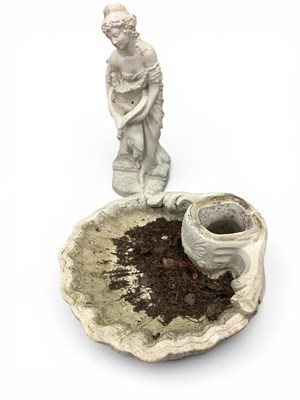 Lot 1432 - A concrete garden fountain, featuring a...