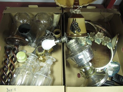 Lot 1040 - Collectables, including four glass decanters,...