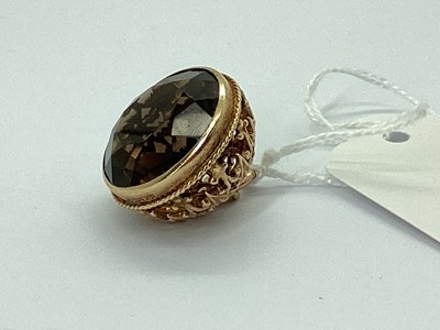 Lot 280 - A Decorative 9ct Gold Single Stone Fob Style...