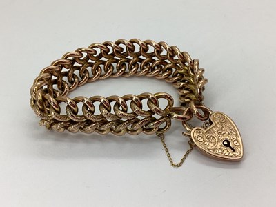 Lot 168 - A Hollow Double Row Curb Link Bracelet, of...