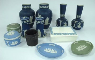 Lot 1167 - Jasper Ceramics, including ovoid vases, 14.5cm...