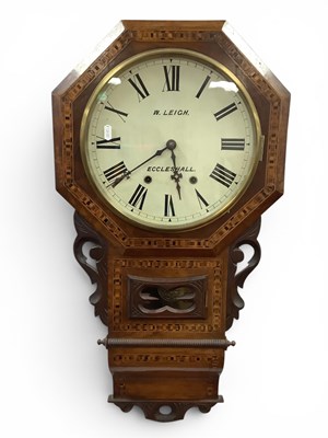 Lot 1544 - XIX Century Inlaid Walnut Wall Clock with an...