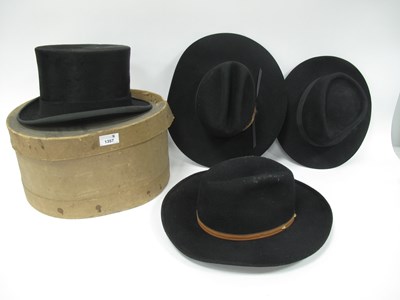 Lot 1357 - G.A. Dunn & Co Black Top Hat in original cord...