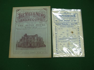 Lot 447 - Aston Villa Programmes, 1928-9 v. Huddersfield,...