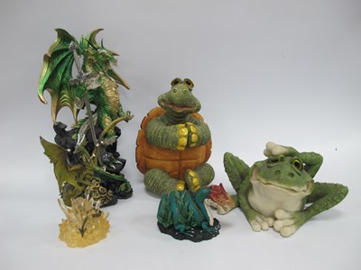 Lot 1278 - Resin Dragon Figures, the tallest 41cm, two...