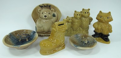 Lot 1142 - Wade Pottery Three Bears Money Box, Puss in...