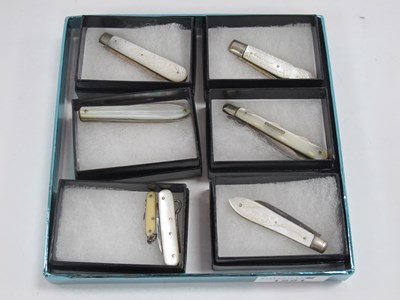Lot 1221 - Four Silver Bladed Fruit Knives, two with...