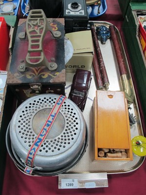 Lot 1289 - Walking Stick, wooden chess, shoe cleaning...