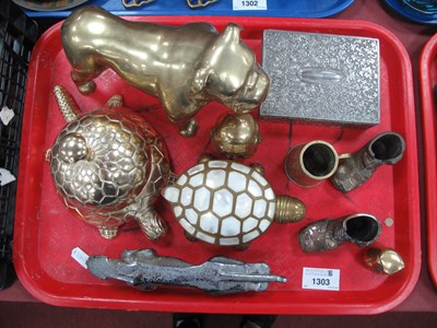Lot 1303 - Chrome Jaguar Car Mascot 19cm long, brassware,...