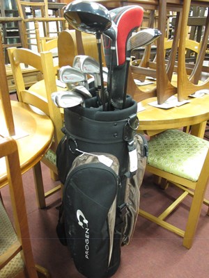 Lot 1116 - Mixed set of golf clubs in a black and bronze...