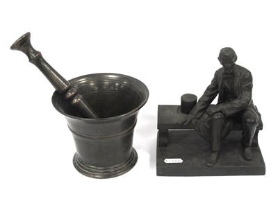 Lot 1341 - Spelter figure of Abraham Lincoln seated on a...