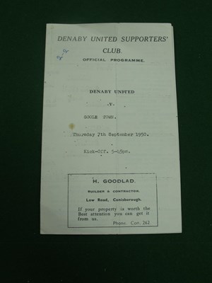 Lot 387 - 1950-1 Denaby United v. Goole Town, four page...
