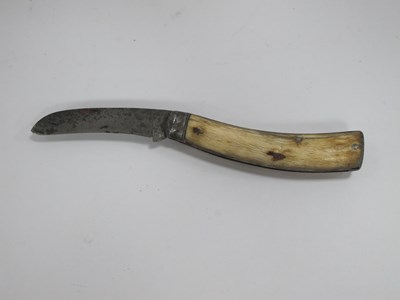 Lot 1231 - Saynor Flat Bottom Pruning Knife, stag scales,...