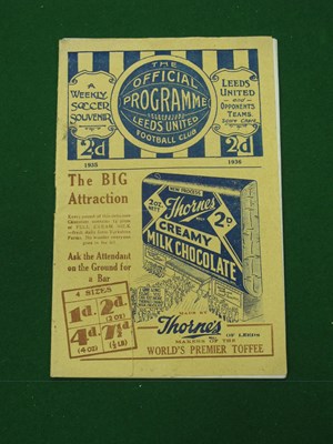 Lot 164 - 1935-6 Leeds United v. Grimsby Town Programme,...