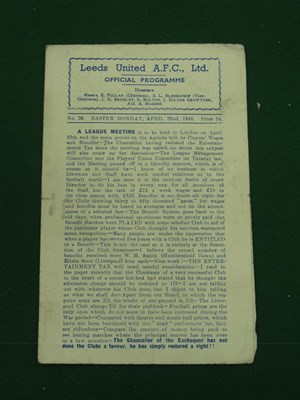 Lot 165 - 1945-6 Leeds United v. Sheffield Wednesday...