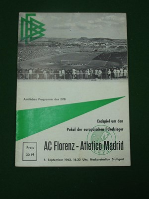 Lot 312 - 1962 European Cup Winners Cup Final Replay, AC...