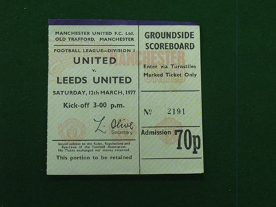 Lot 146 - 1976-7 Manchester United Ticket & Leeds United.