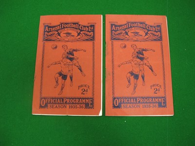 Lot 453 - 1935-6 Arsenal Programmes v. Blackburn,...