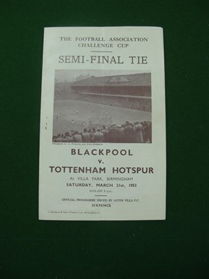 Lot 297 - 1953 F.A.Cup Semi Final Programme, Blackpool v....