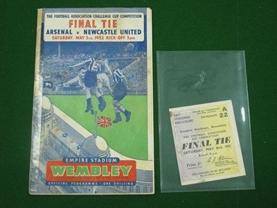 Lot 315 - 1952 F.A. Cup Final, Arsenal v. Newcastle...