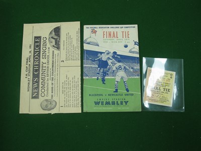 Lot 318 - 1951 F.A. Cup Final, Newcastle United v....