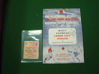 Lot 278 - 1953 F.A. Cup Final, Blackpool v. Bolton,...