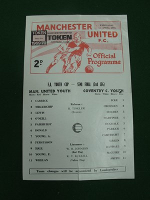 Lot 452 - 1970 Youth Cup Seimi Final Manchester United v....