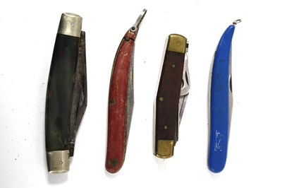 Lot 1371 - C.K. Three Blade Pocket Knife, horn scales,...