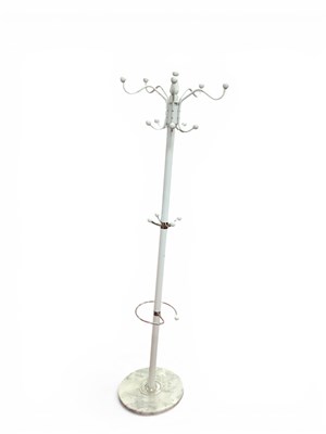 Lot 1430 - A White and Chrome Hat Stand, on a circular...