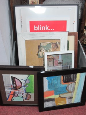 Lot 1405 - Framed artworks and prints, including four...