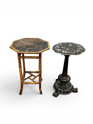 Lot 1494 - XIX Century Papier Mache Pedestal Table, top...