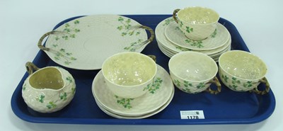 Lot 1178 - Belleek Teaware, of sixteen pieces with...