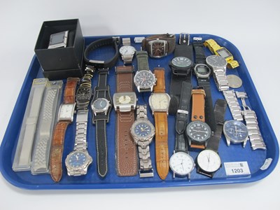 Lot 1203 - A Collection of Assorted Gent's Wristwatches,...