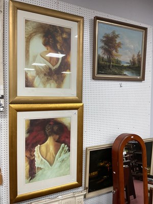 Lot 1409 - Oil painting and prints, including a 20th...