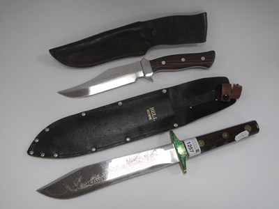 Lot 1374 - A Bell Bowie Knife, picture etched onto blade...